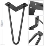 Pies para mesa y mueble Patas en acero 2 varillas 41 cm negro 4-pack - IN05300 - 02