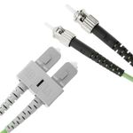 Cable de fibra óptica OM5 multimodo duplex 50µm/125µm ST/PC a SC/PC 100Gb de 1 m - GC05200 - 04