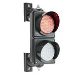 Semáforo para interior y exterior IP65 negro de 2 x 100mm de 220V con luces LED verde y roja - SM03100 - 06
