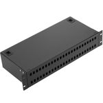 Patch panel de fibra óptica 19" 2U negro para 48 acopladores simplex - FQ00800 - 01