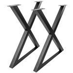 Pies en 'X' para mesa. Patas en acero negro 680 x 50 x 710 mm 2-pack - IP00300 - 06