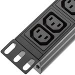 Regleta de enchufes rack 19" de 10 x C13 con interruptor y cable 2 metros C14 - RE06100 - 06