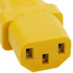 Cable eléctrico de alimentación IEC60320 C13 a schuko macho acodado de color amarillo 3m - CH05900 - 03