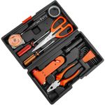 Juego de herramientas básicas de 10 piezas. Destornillador, alicates, cinta métrica, tijeras, etc. - YD02200 - 03