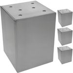 Pies cúbicos para mesa y mueble. Patas en acero inoxidable de 10cm 4-pack - S011000 - 01