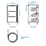 Armario de carga y transporte para 30 tablets y portátiles negro con 30 schuko en 6 regletas - WM05700 - 09