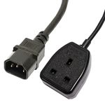 Cable eléctrico British Standard BS-1363-2 a IEC-60320-C14 de 0.4m negro - CL08200 - 02