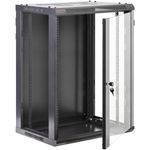 Armario rack mural 19'' 18U 600x600x900mm pared negro SOHORack GO montado - WK02600 - 02