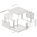 Armario Rack mural 19" 6U F600 600x600x379mm pared desmontado DIY blanco Lanberg - WK36500 - 02