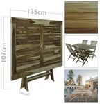 Mesa plegable 135 x 85 cm para jardín exterior de madera de teca certificada - S107600 - 03