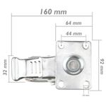 Ruedas pivotantes industriales de poliuretano y metal con freno 125 mm 2 unidades - QR04700 - 03