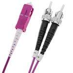 Cable de fibra óptica OM4 multimodo MMF simplex 50µm/125µm ST-SC de 2m - FP02300 - 05