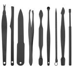 Kit de estuche de manicura y pedicura profesional, set de 16 accesorios de acero inoxidable, color negro - BE10200 - 04