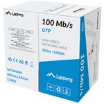 Bobina de cable de red ethernet Cat. 5e UTP CCA de 305 m rígido de color gris LCU5-10CC-0305-S - LN15700 - 02