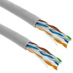 Bobina de cable de red ethernet Cat. 6 UTP de 100 m flexible de color gris - LM06300 - 01