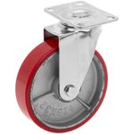 Rueda pivotante industrial de poliuretano y metal sin freno 125 mm - QR04200 - 01