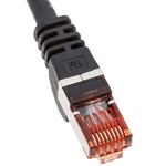 Cable extensor S/FTP Cat. 6 LSZH para fijación a panel macho a hembra negro de 3 m - RJ08900 - 02