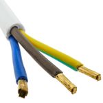 Cable de alimentación eléctrico H05VV-F 5m de enchufe schuko a bornes 3x1.50mm² blanco - FE03300 - 03