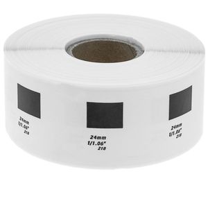 Rollo bobina de 1000 etiquetas adhesivas compatibles con Brother DK-11218 24mm rendonda