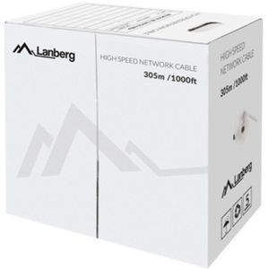 Lanberg Bobina de cable de red LAN UTP Cat. 5e rígido CU Fluke azul 305m