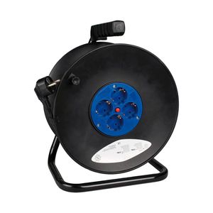 Enrollacables eléctrico de 4 schuko 2P+T 16A 230V de 25m Solera 7425/2