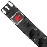 Regleta de enchufes para armario rack 19" 1U con 8 schuko e interruptor - RE08200 - 06