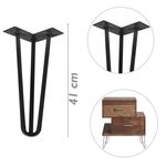 Pies para mesa y mueble Patas en acero 3 varillas 41 cm negro 4-pack - IN05800 - 02