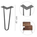 Pies para mesa y mueble Patas en acero 2 varillas 41 cm 4-pack - IN05100 - 02
