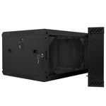Armario Rack mural 19" 6U F600 600x600x374mm pared desmontado DIY negro Lanberg - WK34200 - 03