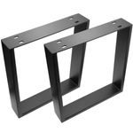 Pies rectangulares para mesita y banqueta. Patas en acero negro 400 x 80 x 430 mm 2-pack, tubos 80 x 20 mm - IP02500 - 08