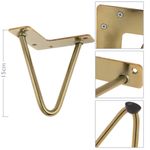 Pies para mesa y mueble Patas en acero 2 varillas 15 cm cobre 4-pack - IN00400 - 02