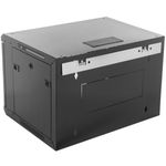 Armario rack mural 19'' 6U 600x300x372 mm de pared SOHORack de RackMatic de color negro RAL 9005 - WM43100 - 02