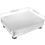 Balanza industrial de plataforma 42x32 cm. Báscula portátil de acero inoxidable 150 Kg - BV02100 - 03