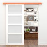 Raíl guía para puerta corredera con cubierta de madera MDF de color caoba de 2m - GK00200 - 01