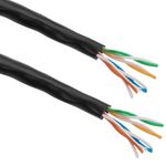 Bobina de cable de red ethernet Cat. 5e UTP CCA de 100 m rígido de color negro - LQ04100 - 01