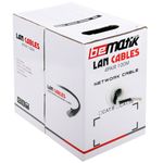 Bobina de cable de red ethernet Cat. 6 FTP CCA de 100 m rígido de color negro - LQ04400 - 02