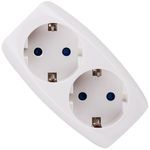 Multiplicador adaptador de clavija enchufe schuko doble blanco - IA08800 - 04