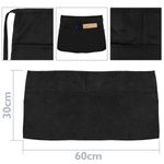 Delantal de camarero 60 x 30 cm negro de cintura corto con 3 bolsillos 3-pack - MM10100 - 02
