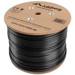 Bobina de cable de red ethernet Cat. 6 FTP de 305 m rígido de color negro para exterior fluke tested LCF6-21CU-0305-BK - LM19300 - 01