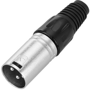 Conector XLR3 3-pin macho metálico plateado