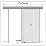 Raíl guía para puerta corredera con cubierta de madera MDF de color caoba de 2m - GK00200 - 03