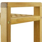 Taburete de baño con reposabrazos y estante 50 x 50 x 33 cm de madera de teca certificada - KZ10200 - 05