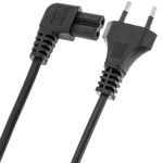 Cable de alimentación eléctrico IEC-60320 de 3 m. Enchufe C7 hembra a bipolar macho acodado - FB10100 - 05