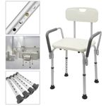Silla de ducha antideslizante regulable en altura con reposabrazos para personas mayores - KD00600 - 02