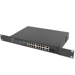 Switch Lanberg RSFE-16P-2C-150 100Mbps para rack de 19” de 18 puertos (16 POE y 2 Gigabit) - RA10100 - 01