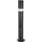 Pilona bolardo de acero con base clavada removible 76x600mm de color negro - SQ00800 - 01