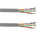 Bobina de cable de red ethernet Cat. 6a UTP CCA de 305 m rígido de color gris - LN07200 - 08