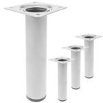Pies redondos para mesa y mueble. Patas en acero gris de 25cm 4-pack - IO01300 - 01