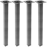 Pies cuadrados para mesa y mueble. Patas en acero negras de 75cm 4-pack - S005300 - 01