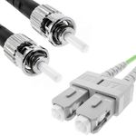 Cable de fibra óptica OM5 multimodo duplex 50µm/125µm ST/PC a SC/PC 100Gb de 1 m - GC05200 - 02